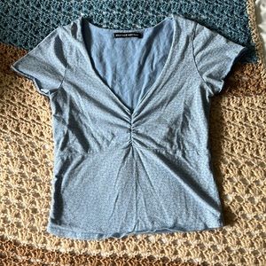 Brandy Melville Cropped Light Blue Floral | size: one size | hardly worn